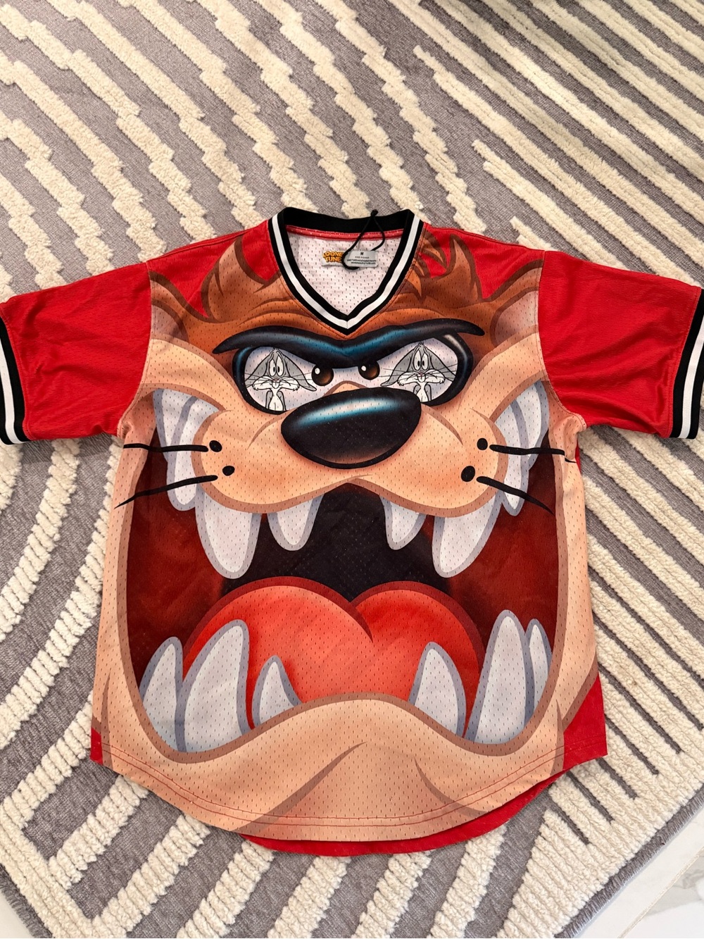 Vintage Looney Tunes Tasmanian Devil Jersey Shirt | Size M